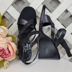 Nouchka Leather Wedge Sandal Size 41